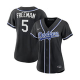 Women's Los Angeles Dodgers Freddie Freeman Black Out Limited Player Jersey