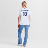 Women's Los Angeles Dodgers Yoshinobu Yamamoto Kanji White Home Replica Jersey