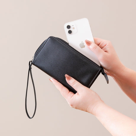 Wristlet Wallet, Black, Los Angeles Angels - EG Collective - 801946416814