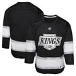 Youth Los Angeles Kings black home replica jersey featuring team logo and white stripes on sleeves. Perfect for young fans.