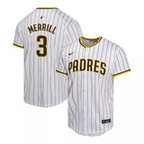 Youth Jackson Merrill San Diego Padres White Nike Home Pinstripe Jersey - Nike - 24140141957