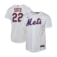 Youth New York Mets Juan Soto White Home Baseline Jersey - Nike - 241401417101