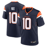 YOUTH Denver Broncos Bo Nix Nike Navy Alternate Game Jersey