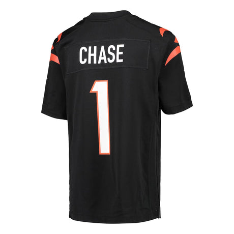 Youth Nike Ja’Marr Chase Cincinnati Bengals Black Game Jersey - Nike - 241801103101