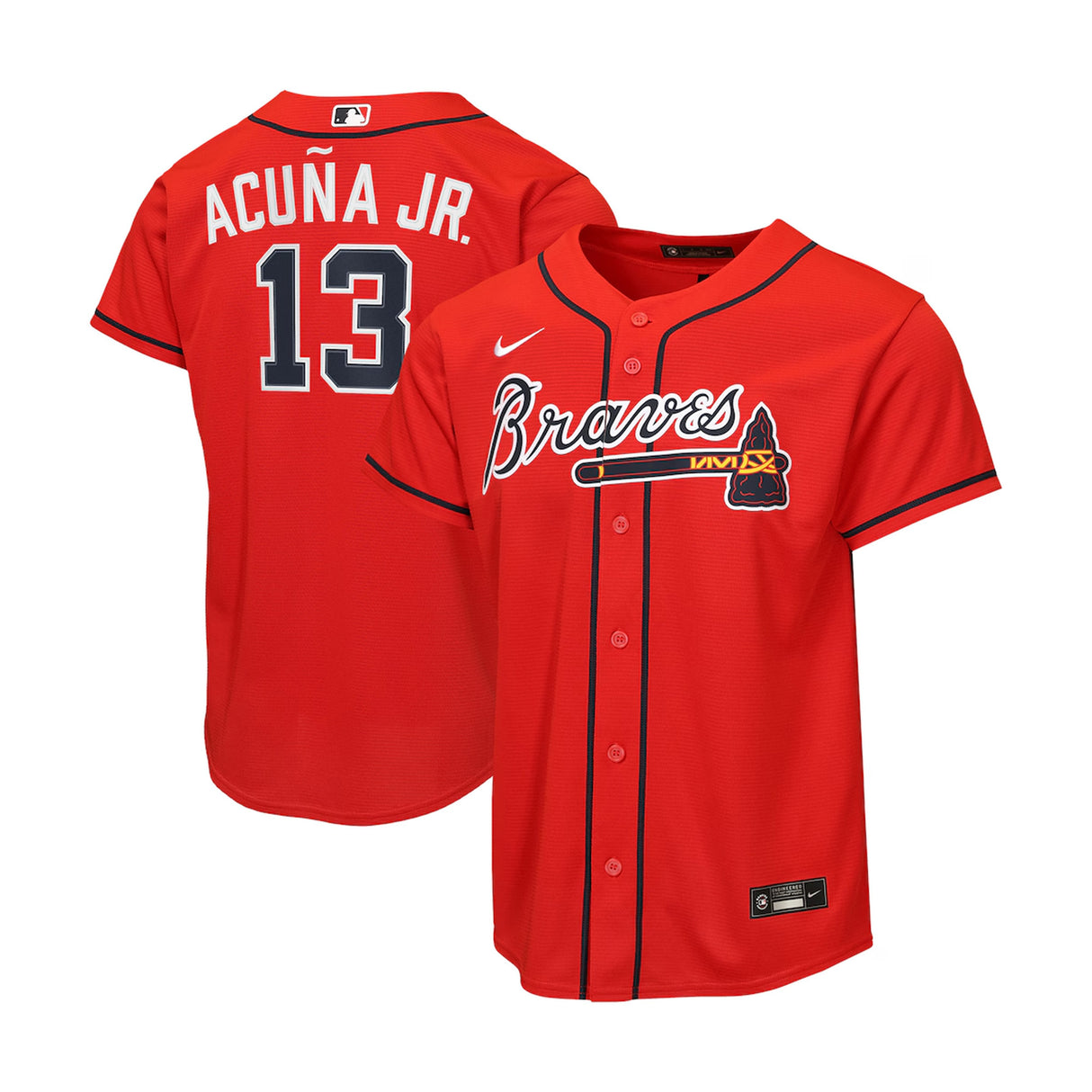 Youth Atlanta Braves Ronald Acuña Jr. Red Alternate Replica Player Jersey
