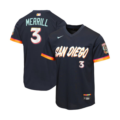 Youth San Diego Padres Jackson Merrill 2026 City Connect Obsidian Stadium Jersey - Nike - 241041905